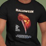 Myers Mask Halloween Dagger Black T-Shirt