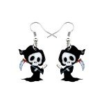 Grim Reaper Skull Halloween Drop Earrings