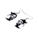 Grim Reaper Skull Halloween Drop Earrings