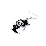 Grim Reaper Skull Halloween Drop Earrings