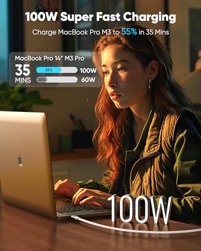 Highwings 100W USB-C Cable 6.6ft (2-Pack)