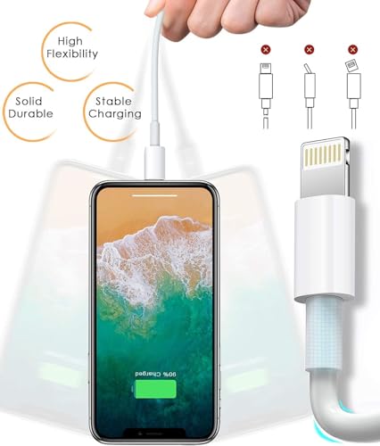 Apple MFi Certified 2M Lightning USB Charger Cable Pack