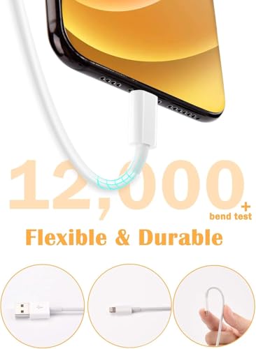 Apple MFi Certified 2M Lightning USB Charger Cable Pack
