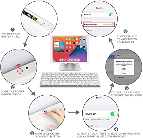 OMOTON Bluetooth Keyboard for iPad and More