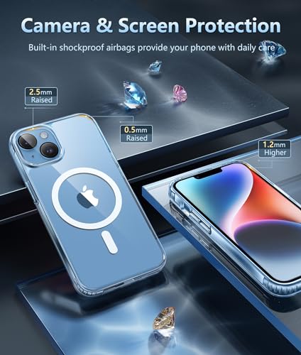 FNTCASE Clear iPhone 14 & 13 Protective Case