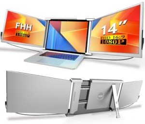 14" FHD Laptop Screen Extender - Triple Monitor Setup