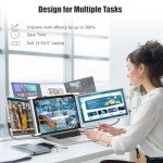 14" FHD Laptop Screen Extender - Triple Monitor Setup