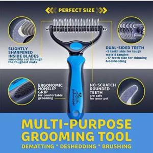 Pet Deshedding Brush - Double-Sided Rake for Pets