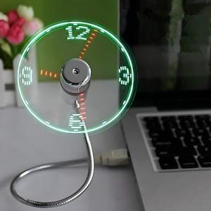 LED USB Watch Fan with Real-Time Display