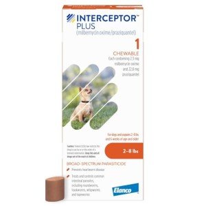 Interceptor Plus Heartworm & Worm Prevention for Dogs 2-8 lbs