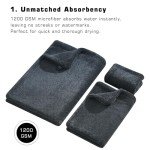 SOFLYS 3 Pack Ultra Absorbent Car Drying Towels