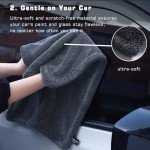 SOFLYS 3 Pack Ultra Absorbent Car Drying Towels