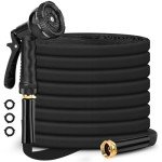 100ft Flexible Kink-Free Garden Hose with Nozzle