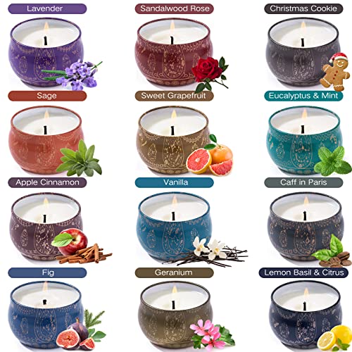 12-Pack Scented Soy Wax Candles Gift Set