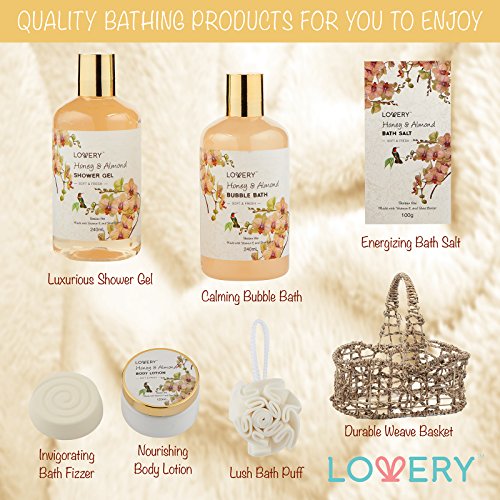 Honey & Almond Spa Gift Basket Set