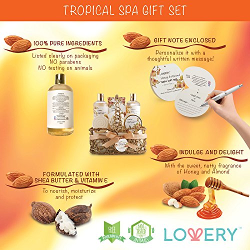 Honey & Almond Spa Gift Basket Set