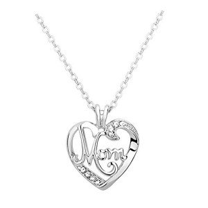 Mom Heart Pendant Necklace Gift for Christmas