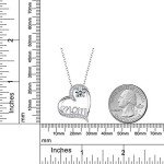 Sterling Silver Heart Pendant Necklace for Mom