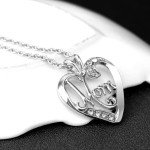 Mom Heart Pendant Necklace Gift for Christmas