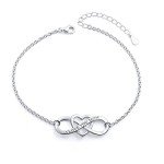 I Love You Mom Sterling Silver Heart Bracelet