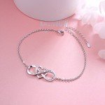 I Love You Mom Sterling Silver Heart Bracelet