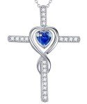 Stylish Blue Sapphire Heart Pendant Necklace Gift