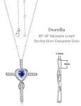 Stylish Blue Sapphire Heart Pendant Necklace Gift