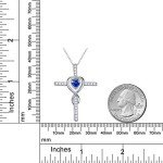 Stylish Blue Sapphire Heart Pendant Necklace Gift