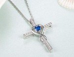 Stylish Blue Sapphire Heart Pendant Necklace Gift