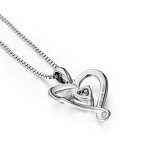 Sterling Silver Heart Pendant Necklace for Mom
