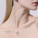 Sterling Silver Heart Pendant Necklace for Mom