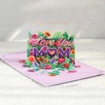 Love You Mom Pop-Up Card with Envelope
