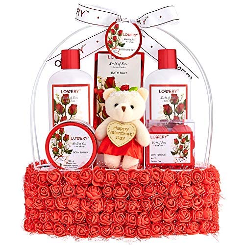 Relaxing Spa Gift Basket for Women with Rose Scents