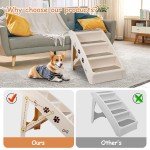 4-Step Foldable Dog Stairs with Support Frame