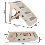 4-Step Foldable Dog Stairs with Support Frame