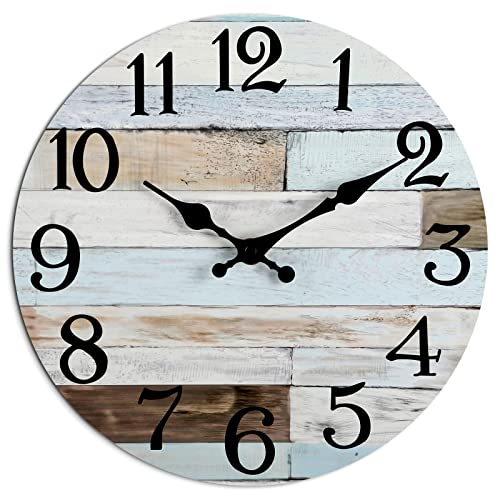 Silent 25.4 cm Rustic Wall Clock for Home