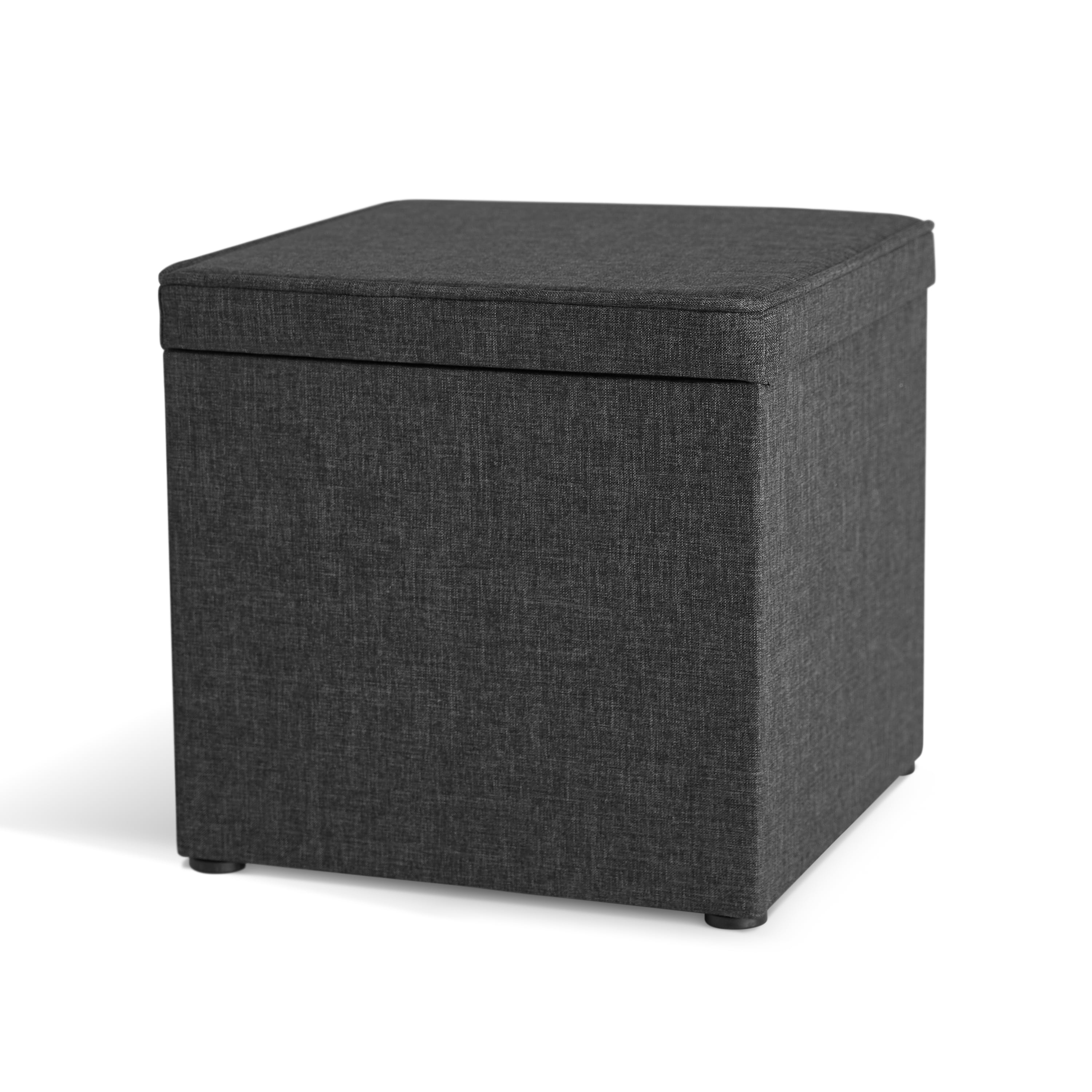 Better Homes & Gardens Storage Ottoman with Tray, 16", Grey