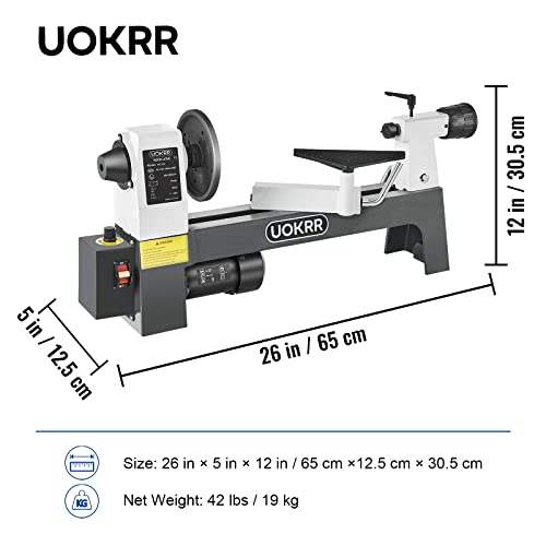 UOKRR Mini Benchtop Wood Lathe for Turning Projects