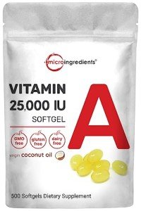 Maximum Strength Vitamin A 25,000 IU - 500 Softgels