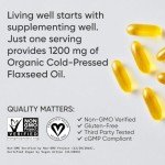Vegan Flaxseed Oil 1200mg - 180 Softgels