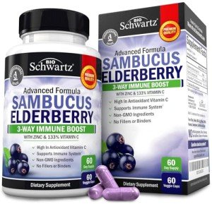 Elderberry Capsules with Zinc & Vitamin C - 60 Count