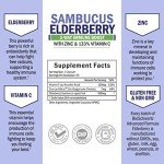 Elderberry Capsules with Zinc & Vitamin C - 60 Count