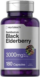Horbäach Black Elderberry 3000mg Capsules, 180 Count