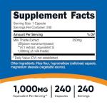 Nutricost Vegan Milk Thistle 1,000mg, 240 Capsules