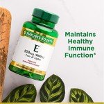 Nature's Bounty Vitamin E 1000 IU Softgels, 60 Count