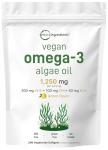 Vegan Omega 3 Algae Oil Softgels, Lemon Flavor
