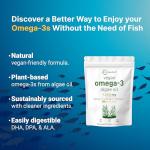 Vegan Omega 3 Algae Oil Softgels, Lemon Flavor