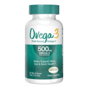 OVEGA-3 Plant-Based Omega-3 Daily Softgels, 60 Count