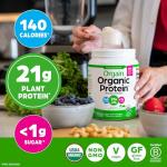 Orgain Vegan Protein Powder, Natural Unsweetened, 21g Protein