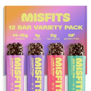 Misfits Protein Bar Variety Pack - 12 Bars